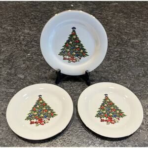 3 SGU1 Seagull Christmas Tree Salad Plates 7 1/2” Jian Shiang